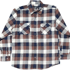 brown and white flannel